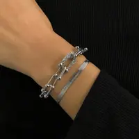 Набір браслетів 14906 2 предмети сріблястий