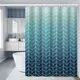 Шторка для ванной комнаты Bathlux 180 x 180 см с водоотталкивающим покрытием, бирюзово-синий градиент