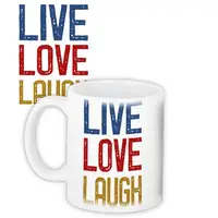 Кружка с принтом Live Love Laugh 330 мл (KR_19L006)