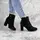 Женские ботильоны на каблуке Fashion Mackro 1367 39 размер 24,5 см Черный