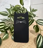 Силиконовый чехол для Samsung Galaxy J5 / J2 Prime - 3D Cat (Кот с усами), Черный
