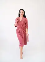 Женский Велюровый Халат 702 - Пудра (S-XL) XL