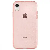 Силиконовый чехол Glitter с блестками для iPhone XR, Светло-розовый