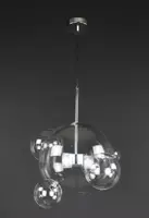 Люстра светодиодная подвесная LED светильник для квартиры на потолок лэд 27145 Хром 50-180х51х51 см.