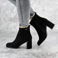 Женские ботильоны на каблуке Fashion Indoor 1416 40 размер 25 см Черный