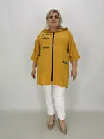 Летний кардиган " Зоряна " свободный силуэт с карманами и капюшоном 62-64 66-68 70-72 74-76