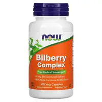 Натуральная добавка NOW Bilberry Complex, 100 вегакапсул