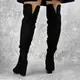 Женские ботфорты на каблуке Fashion Caitlyn 1427 38 размер 24,5 см Черный