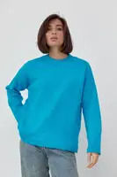 Вязаный женский джемпер оверсайз - голубой цвет, ONE SIZE (есть размеры)
