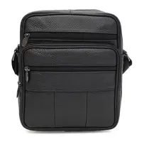 Мужская кожаная сумка Borsa Leather K18360bl-black