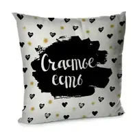 Подушка диванная с бархата Счастье есть 45x45 см 45BP_18M003