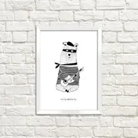 Постер в рамке Влюбленный мишка 30x42 см, A3 (WMT3_ART062_WH)