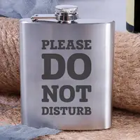 Фляга сталева "Please do not disturb", англійська, Дерев'яна подарункова коробка