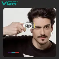 Акумуляторна машинка для стрижки VGR V-699 з 4 насадками LED (Білий)