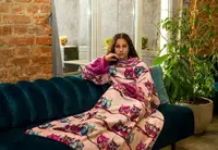 Плед с рукавами подростковый из микрофибры UK-1044 160х100 см розовый