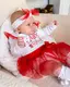 Праздничный комплект для девочки 3 в 1 боди с юбкой и повязкой Joy to the world