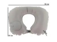 Надувна подушка з вбудованою помпою Travel Neck Pillow Сіра
