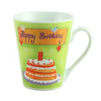 Кружка фарфора "Happy Birthday", зеленая