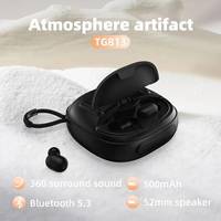Колонка портативна із навушниками Bluetooth T&G TG813 black чорна