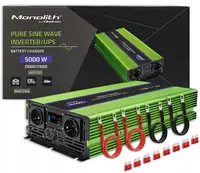 Інвертор 12 230 з чистою синусоїдою та зарядним пристроєм 5000Вт Qoltec (Польща)