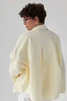 Котонова сорочка з вишитим написом - лимонний колір, ONE SIZE
