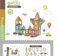 Конструктор магнітний Аеропорт, 92 деталі, 7 літаків, 4 машинки. Multicolor (160396)