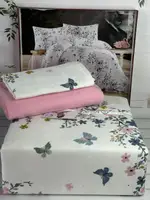 Bell flowers pembe фланелевая постель. Евро размер. Ромео Турция.