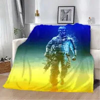 Плед патриотический 3D Воин ВСУ 12402 160х200 см