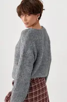 Мохерова кофта вільного фасону - сірий цвет, ONE SIZE