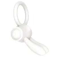Ерекційне виброкольцо Power Clit Cockring, White