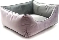 Лежак двухсторонний прямоугольный 304085 Zoobaza - розовый+серый, 60х80х24