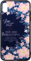 Чехол-накладка TOTO Glass Fashionable Case Apple iPhone XS Max Flower on Blue