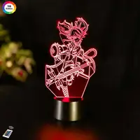3D ночник  GENSHIN IMPACT "Синь Янь" (УВЕЛИЧЕННОЕ ИЗОБРАЖЕНИЕ)+пульт ДУ+сетевой адаптер+батарейки 3DTOYSLAMP