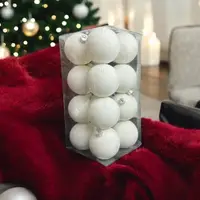 Набор игрушек на елку 616-white-velvet 19505 6 см 16 шт белый бархат