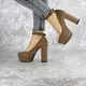 Туфли женские на каблуке Fashion Marigoal 2373 39 размер 25 см Коричневый