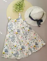 Комплект для дівчинки сукня і капелюшок Метелики синій 10063, розмір 80