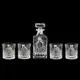Сет для виски Boss Crystal «Казаки Оазис», графин 4 стакана, накладки серебро