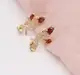 Позолоченные серьги с красными и белыми кристаллами код 1421