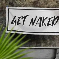 Полотенце пляжное с принтом Get naked 150x70 см (PLB_21J002)