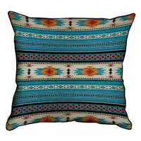 Подушка интерьерная из мешковины Голубой узор 45x45 см 45PHB_15NGETN008_WH