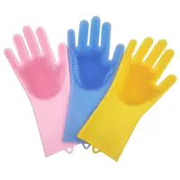 Хозяйственные силиконовые перчатки для уборки и мытья посуды Magic Silicone Gloves