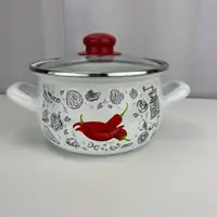 Кастрюля эмалированная Gusto Перчинка белая GT-T-116-WP 16 см 2.1 л