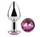 Анальная пробка с кристаллом EGZO - Silver Round Plug Rose size M