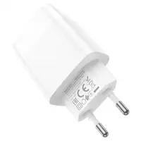 Зарядний пристрій 220 В 2 USB з кабелем USB — Micro USB Hoco C86A Illustrious з екраном Білий