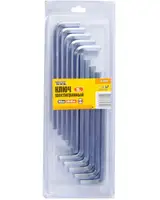 Ключ шестигранный MASTERTOOL, CrV ,10,0 мм, 40/170 мм набор 10 шт. Grey (75-0010)