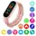 Фитнес браслет FitPro Smart Band M6 (смарт часы, пульсоксиметр, пульс). Цвет розовый