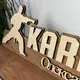 Деревянная медальница для каратиста с полкой для кубков