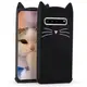 Силиконовый чехол для Samsung Galaxy S10 Plus - Black Cat (Кот с усами), Черный