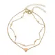 Набор женских золотистых браслетов на ногу код 1675