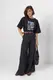 Однотонна жіноча футболка oversize з контрастним написом - чорний цвет, ONE SIZE